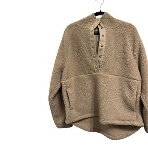 SO Beige Fleece Jacket with Snap‎ Buttons